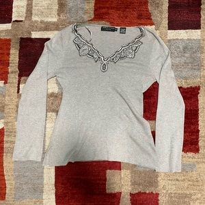 Dana Buchman LongSleeve Pullover Tunic Medium Gray